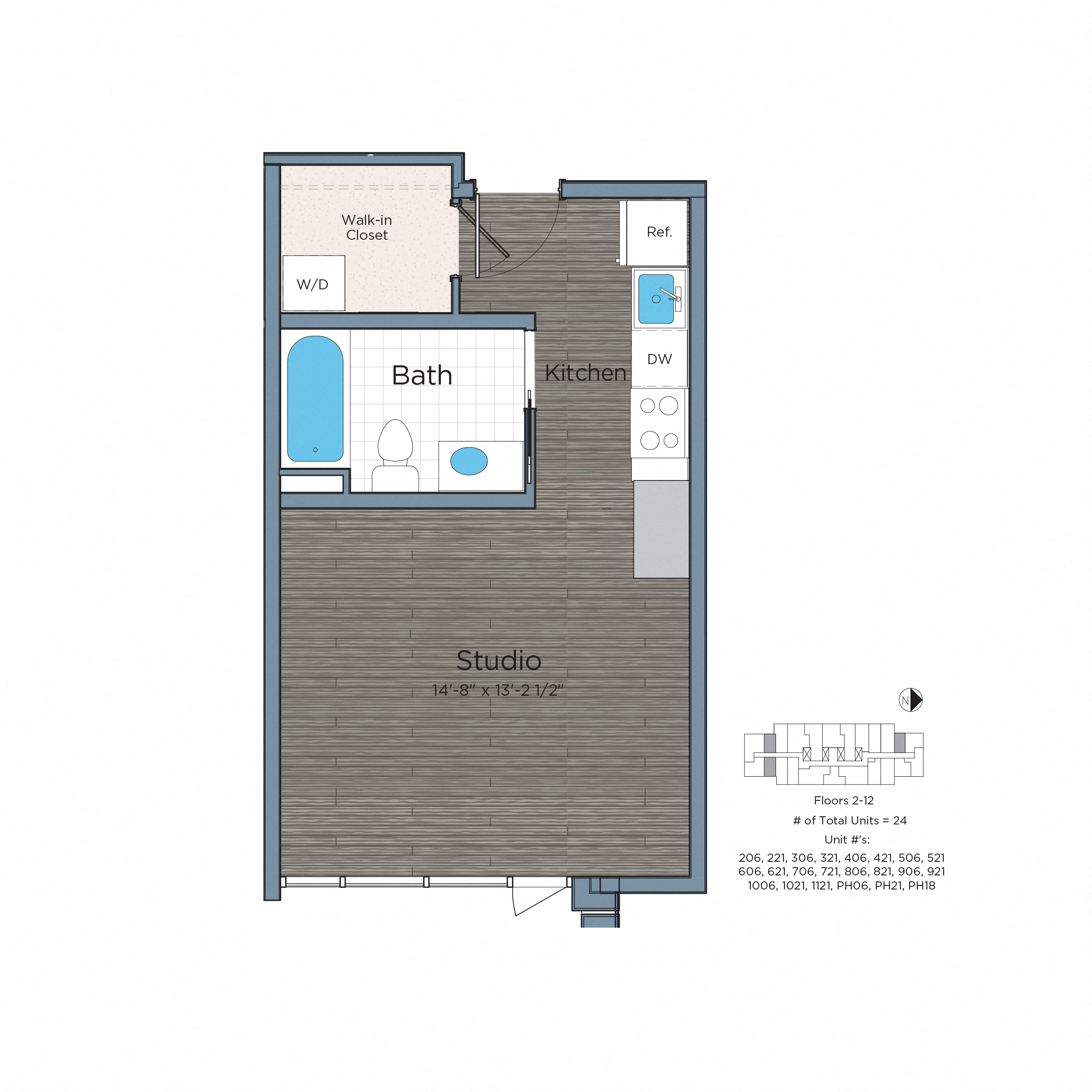Lex at Waterfront Station Apartments Washington DC Studio floor plan