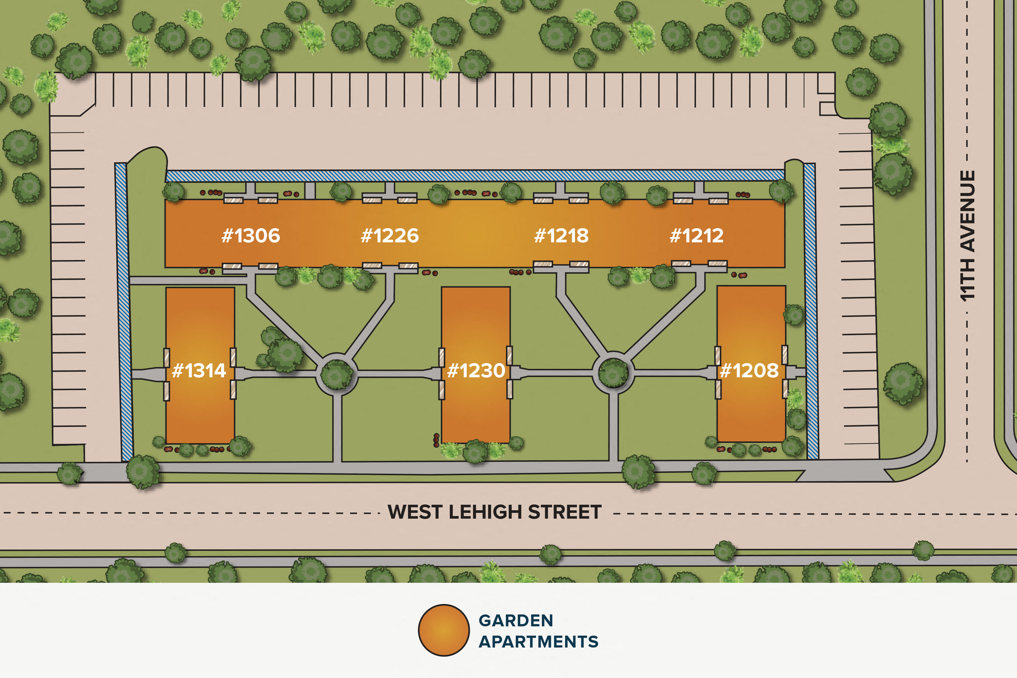 a site plan of a parking lot with a hotel and convention center
