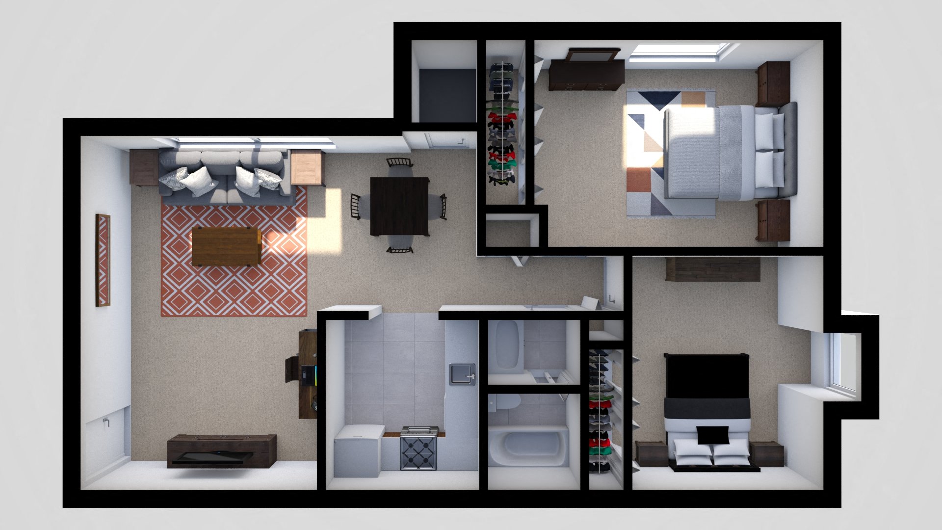 Queens Purchase Two Bedroom at Queens Purchase Apartments, Essex, MD, 21221