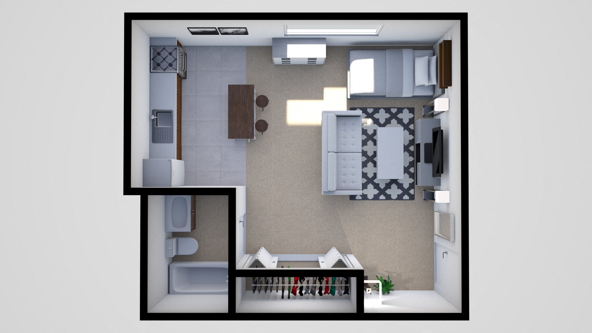 Studio Floor Plan at Cedar Run Apartments, Maryland, 21228