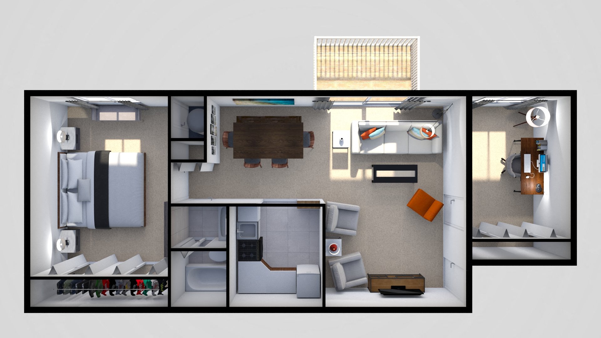 1 Bedroom Floor Plan at White Oaks Apartments, Maryland