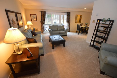 A living room with a lamp and a couch.