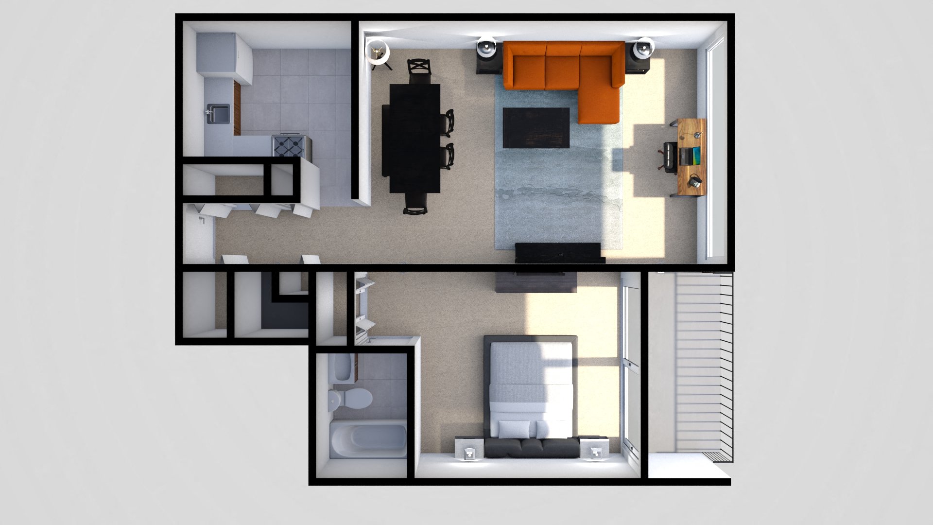 1 Bedroom Floor Plan at Wellesley House Apartments, Parkville, MD, 21234