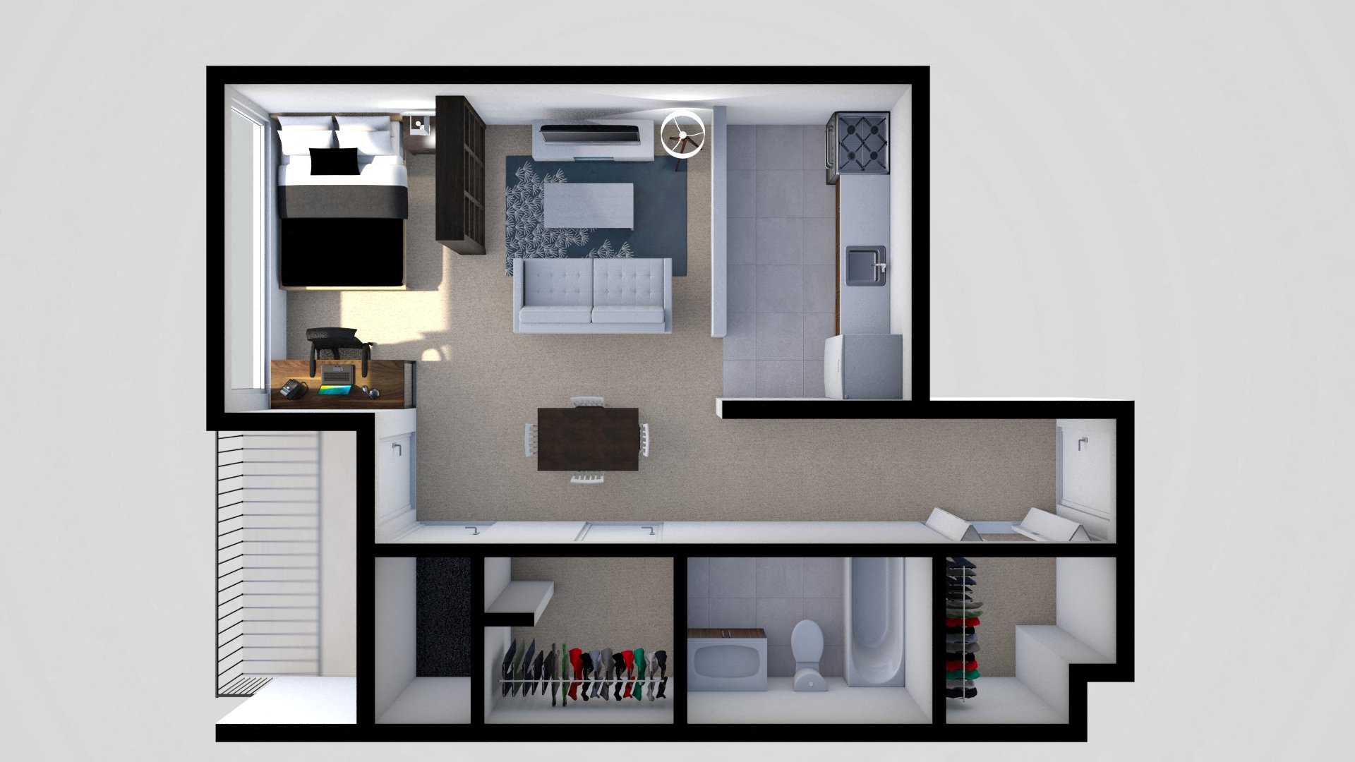 Studio Floor Plan at Wellesley House Apartments, Maryland, 21234