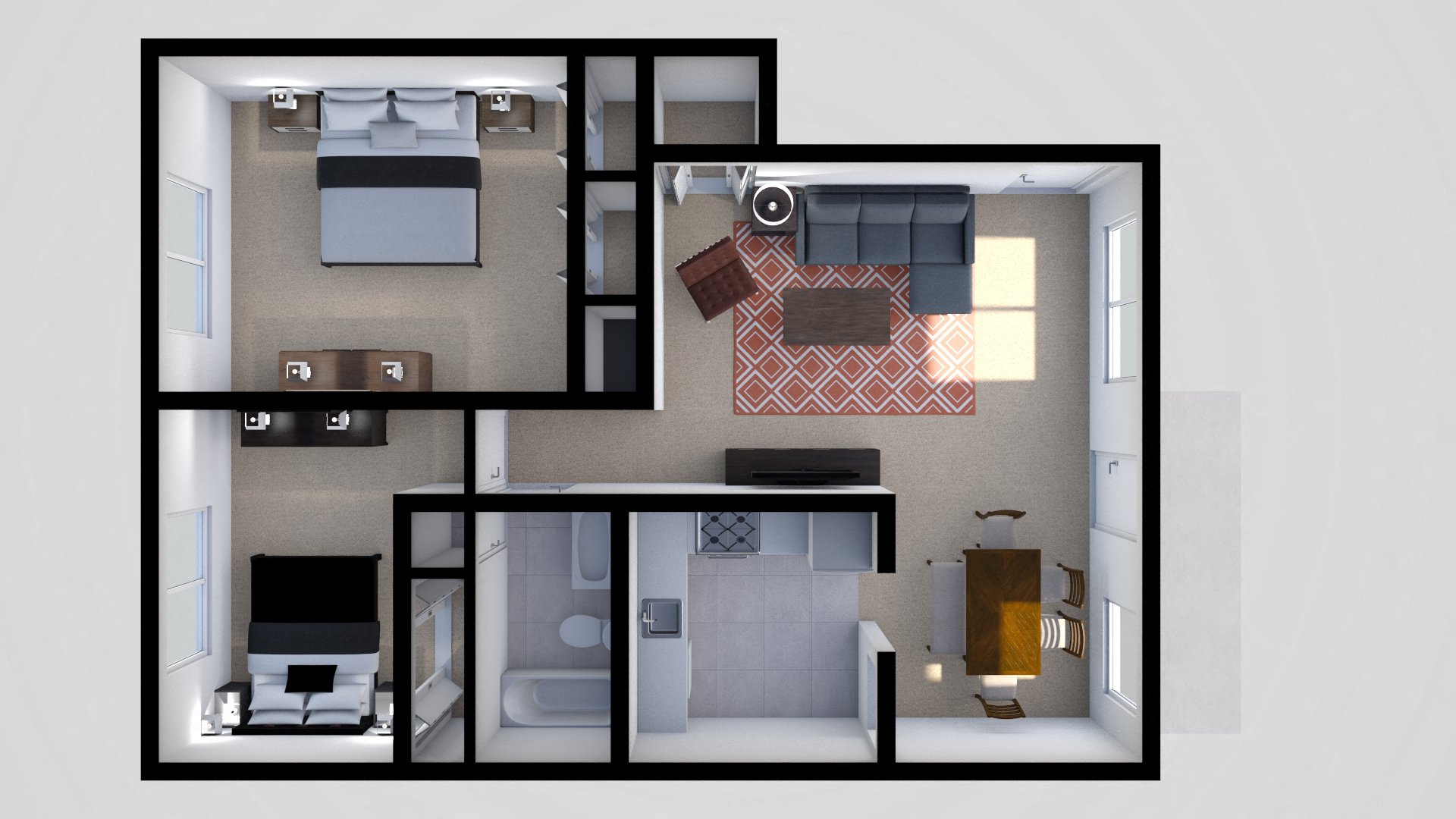 Two bedroom deluxe apartment at Wellington Gate Apartments, Parkville, Maryland