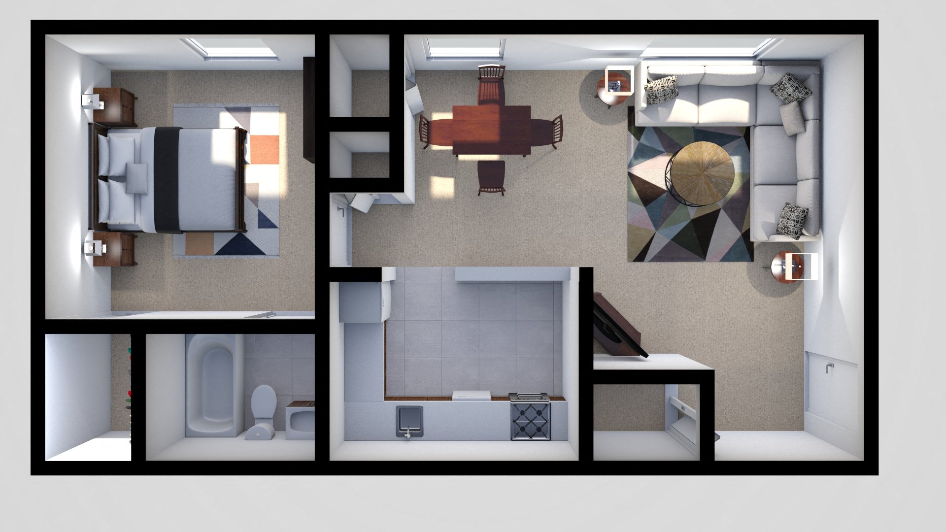 1 Bedroom Floor Plan at Kensington Gate Apartments, Maryland