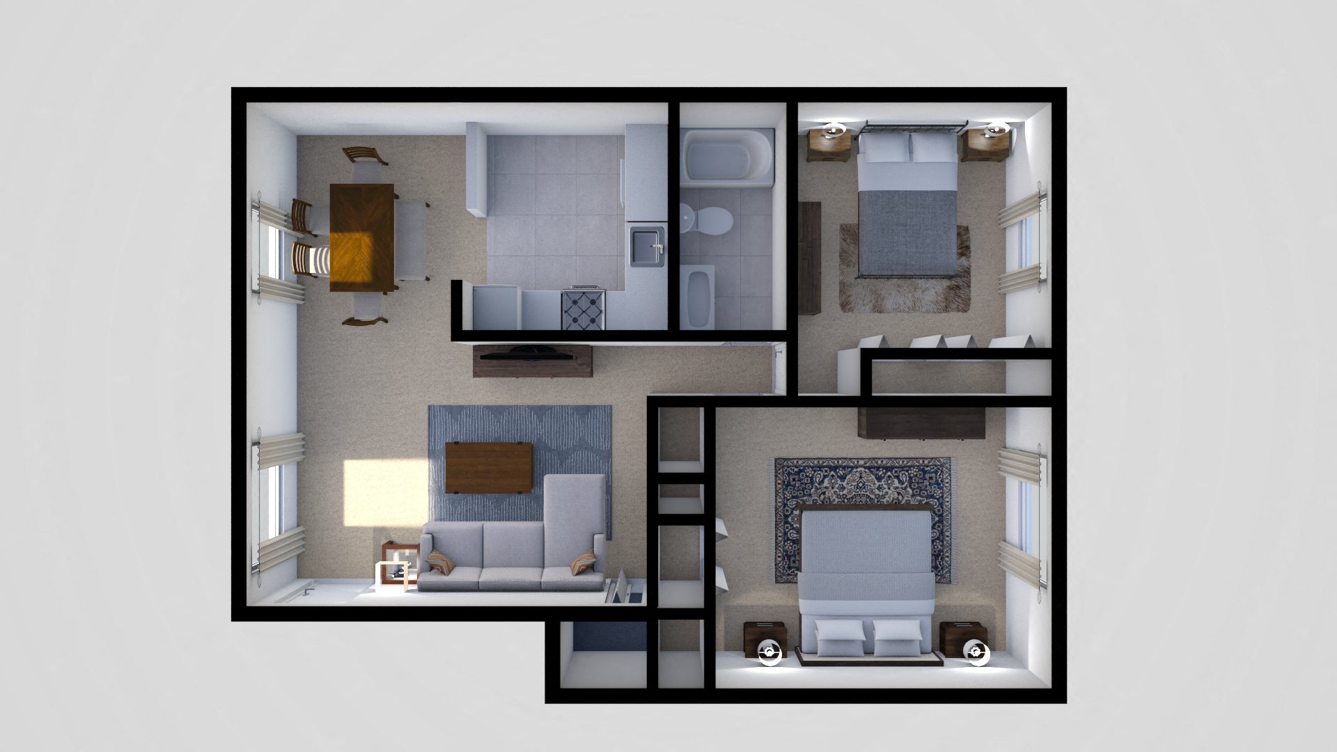 2 Bedroom Floor Plan at Kensington Gate Apartments, Maryland, 21234