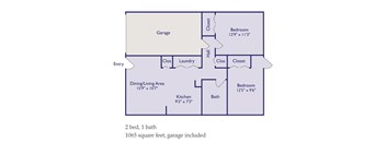 2 Bedroom 1 Bath