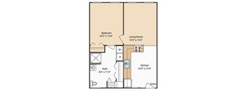 1 bedroom Floorplan at Day Village Townhomes