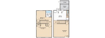 2 bed  Floorplan at Day Village Townhomes, Dundalk, MD