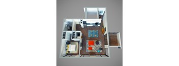 1 Bed - Park View + Office & Deck