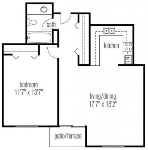 1 Bedroom 1 Bath 03 Tier 1 Bedroom 1 Bath 03 Tier Floor Plan
