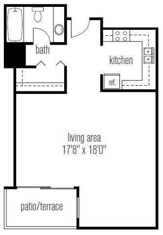 Studio w/ 1 Bathroom 09Tier Studio with 1 Bathroom 09 Tier Floor Plan