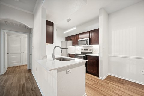 the preserve at ballantyne commons apartment living room and kitchen