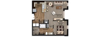 A1 ~ 1BR/1BA Floor Plan at The Grandstone, Mason, OH, 45040