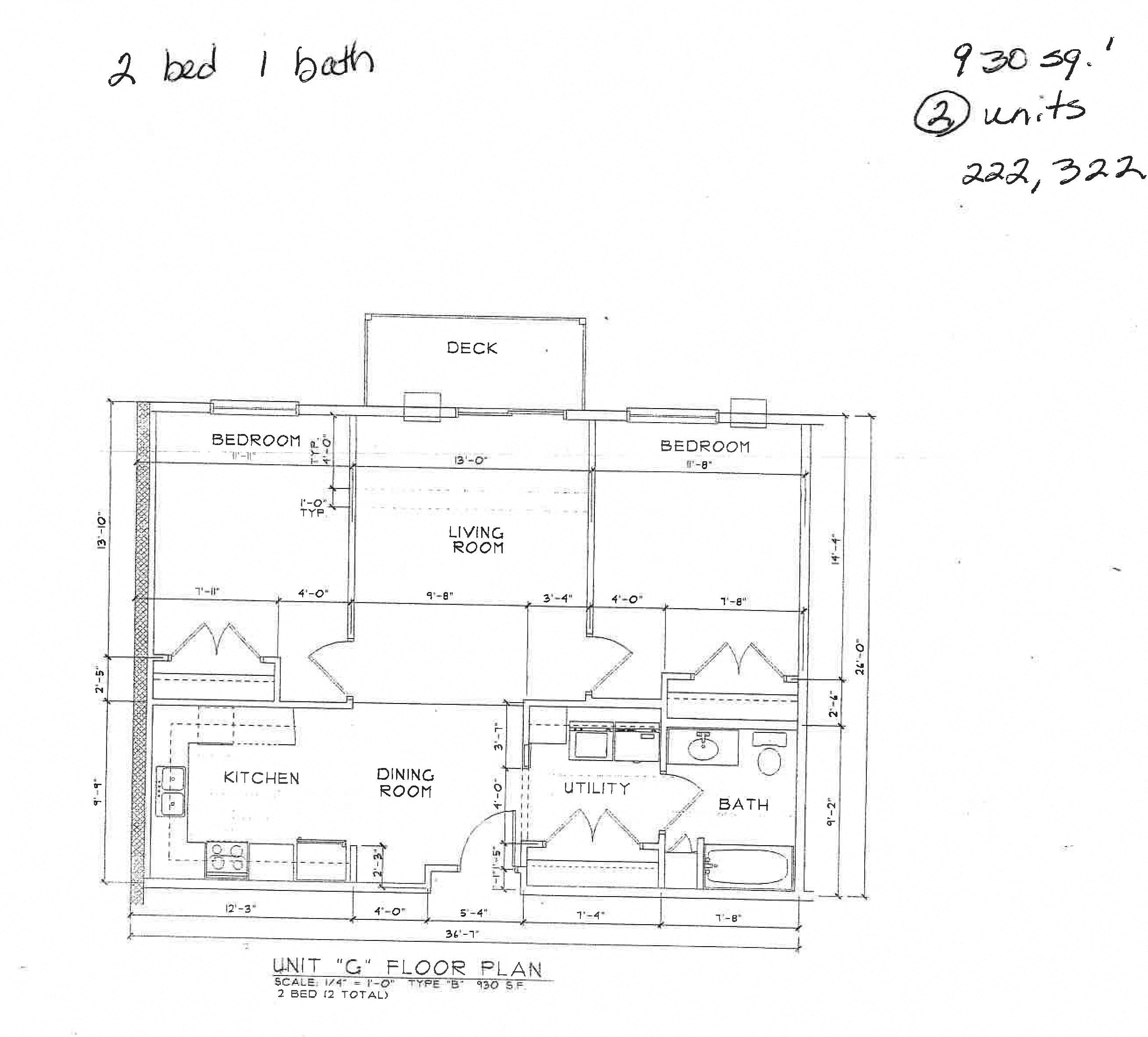 2 Bedroom 1 Bathroom