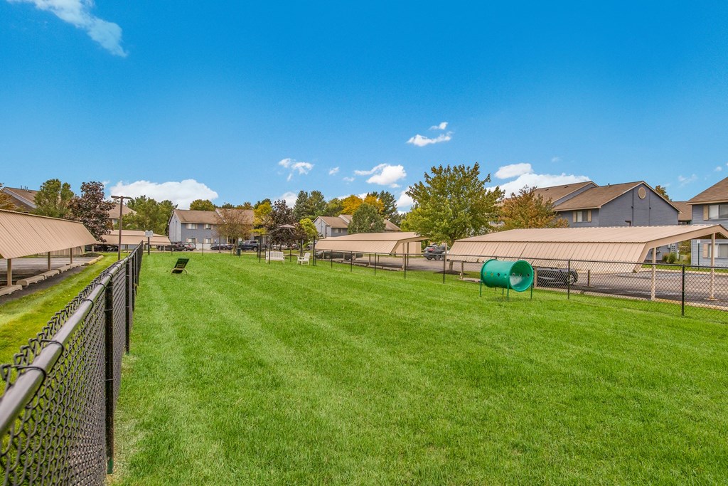 the preserve at ballantyne commons dog park with fence and houses
