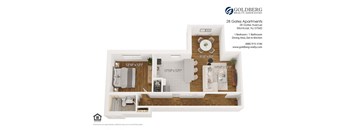 One Bedroom Eat in Kitchen