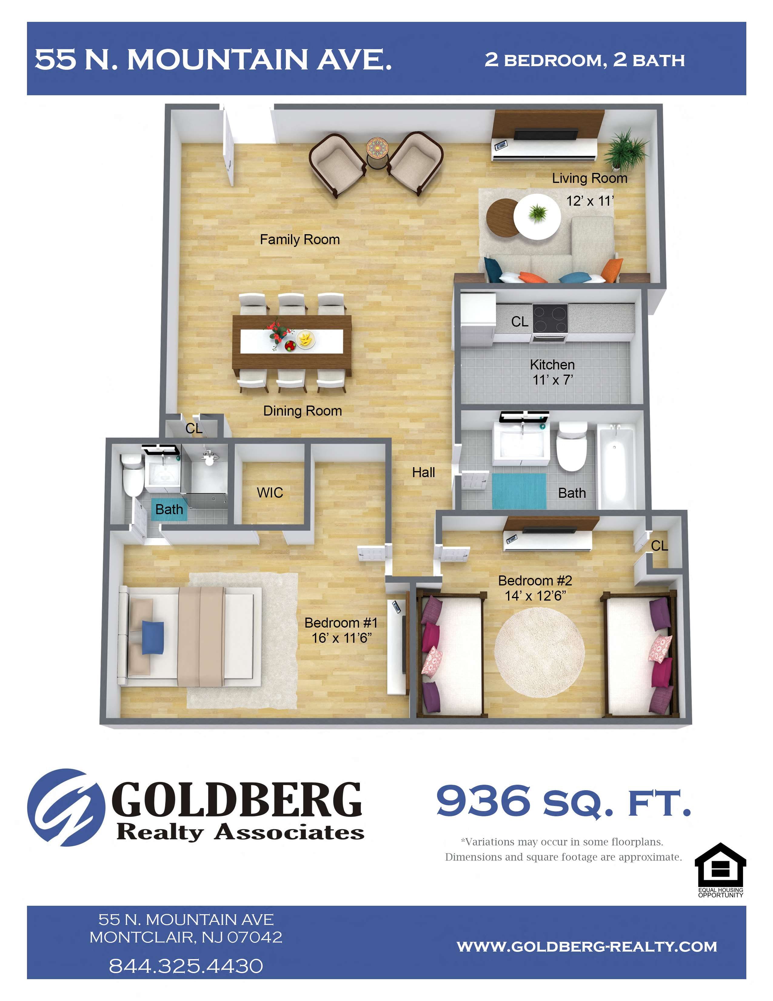 Two Bedroom Two Bath Large