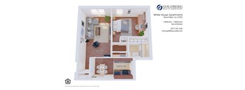 One Bedroom 1 bath Eat in Kitchen