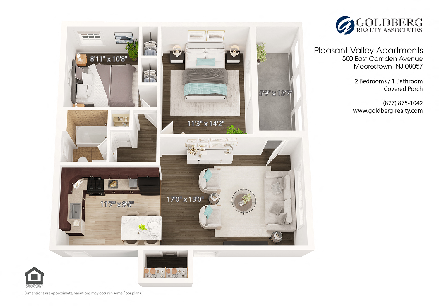 2 Bedroom w/ Porch