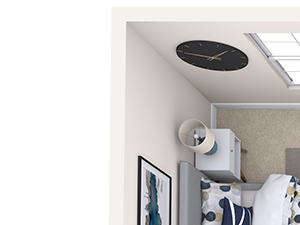 One bedroom one bathroom floor plan at The Beverly