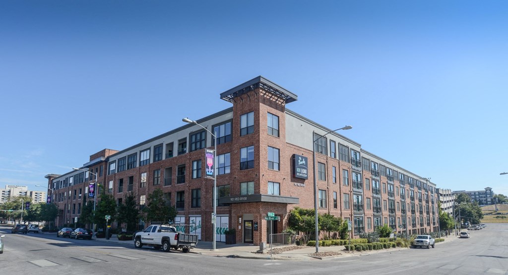 luxury apartments near red river district exterior building shot