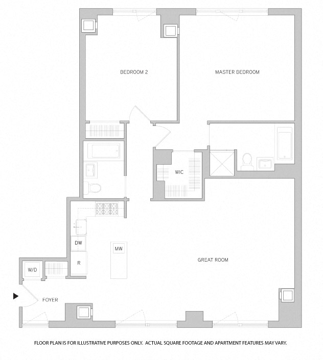 2Br 2Bth 3 Floorplan at The Aldyn