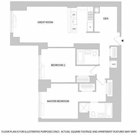 2Br Den 2Bth 1 Floorplan at The Aldyn
