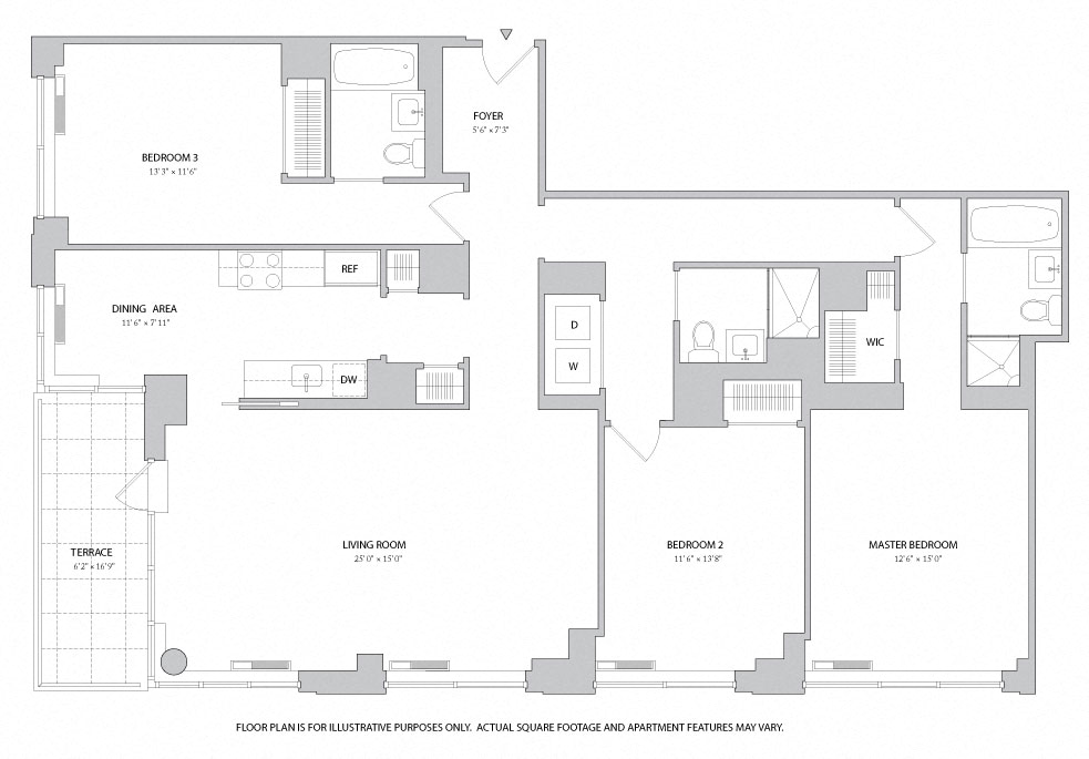 Studio 1 2 3 Bedroom Apartments Floor Plans The Ashley