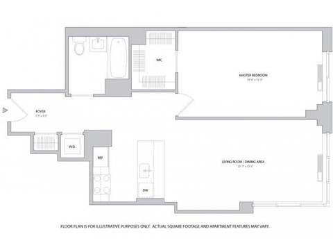 1BR 1Bth - 3 Floorplan at The Ashley