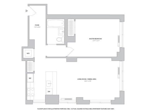 1BR 1Bth - 5 Floorplan at The Ashley