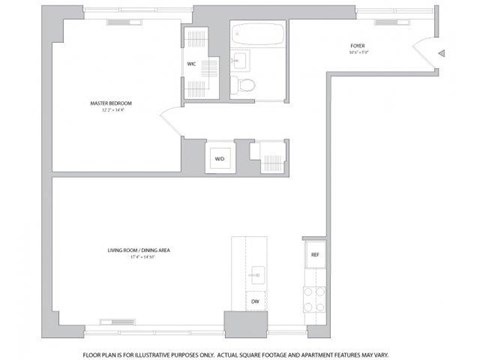 1BR 1Bth - 8 Floorplan at The Ashley