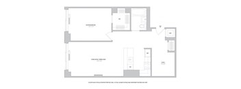 1BR Den 1Bth - 2 Floorplan at The Ashley