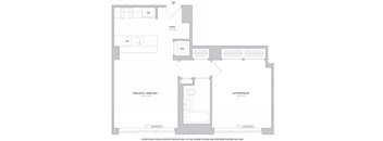1BR  Den 2Bth Floorplan at The Ashley