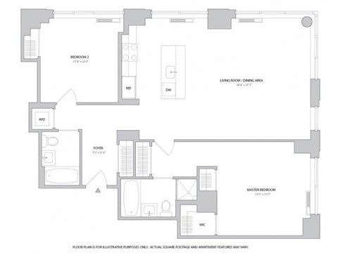 2BR 2Bth - 2 Floorplan at The Ashley