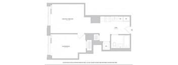 Junior 1BR - 1 Floorplan at The Ashley