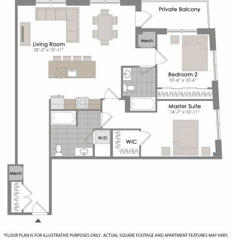 Floorplan at Twenty50 by Windsor, 2050 N. Central Rd., Fort Lee, NJ 07024