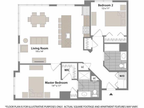 Floorplan at Warren at York by Windsor, 120 York St., Jersey City, NJ 7302