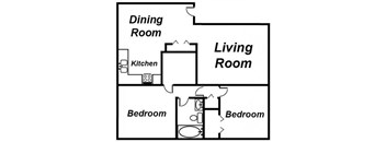 2 Bedroom 1 Bath