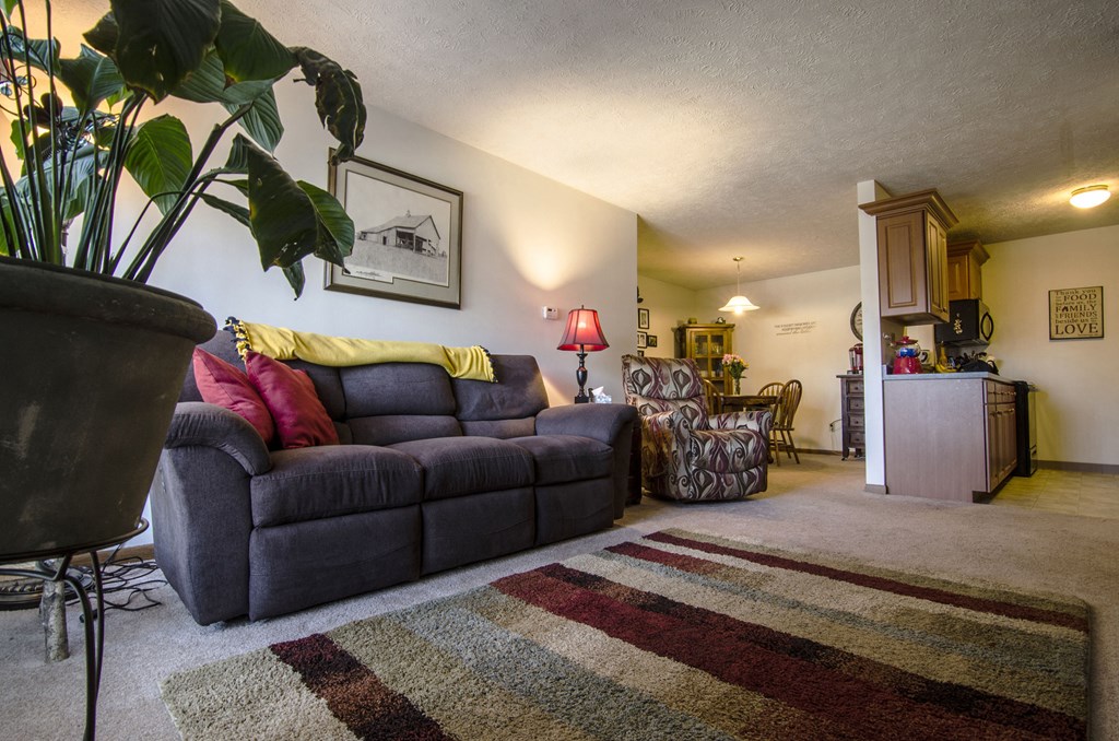 Spacious Living room in East Lansing Apartments near Michigan State University | Eastwinds