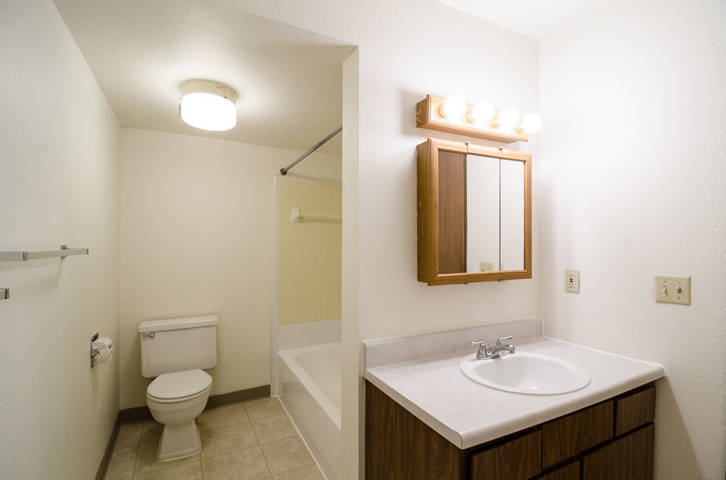 Bathroom at Sycamore apartments in Holt, MI