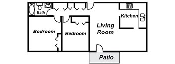 2 Bed 1 Bath