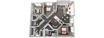 3 bedroom floor plan Vista at the Heights Eastwood Apartments