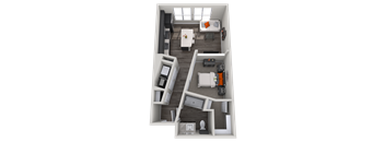 1 bedroom floor plan Vista at the Heights Eastwood Apartments