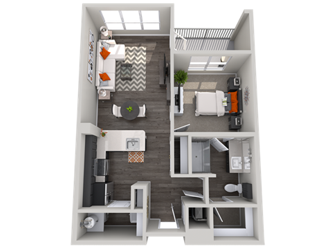 1 bedroom floor plan Vista at the Heights Eastwood Apartments