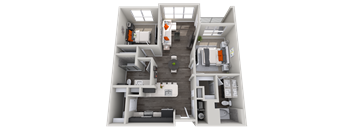 2 bedroom floor plan Vista at the Heights Eastwood Apartments