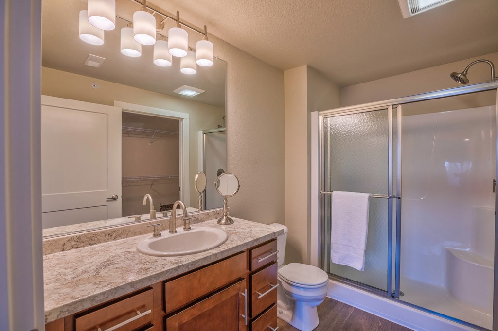 Luxury bathroom at Verndale Apartments in Lansing, MI 