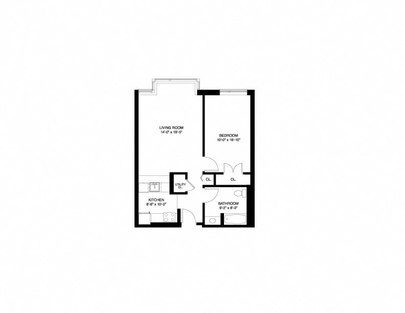 Market Wait List - 1 Bedroom Floor Plan 1