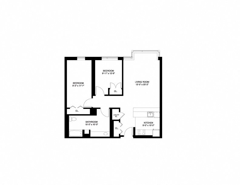 Affordable Wait List - 2 Bedroom Floor Plan 4